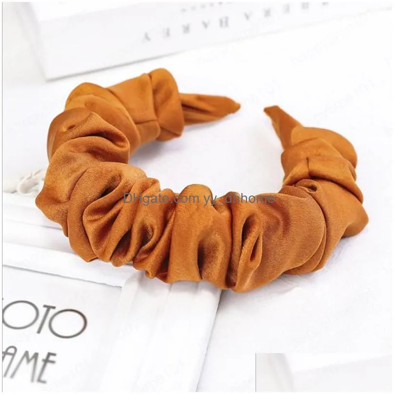  fashion autumn hairband women individuality pleated headband  solid hair band adult hundred matching hair accessories