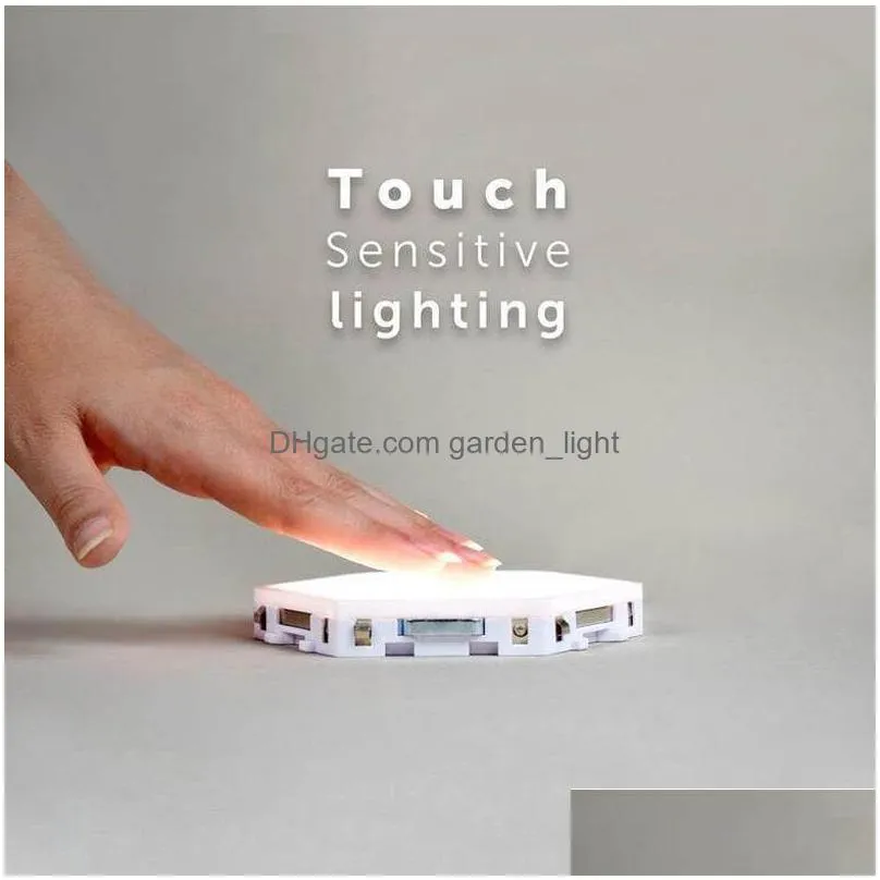 16pcs touch sensitive wall lamp hexagonal quantum modular led night light hexagons creative decoration for home