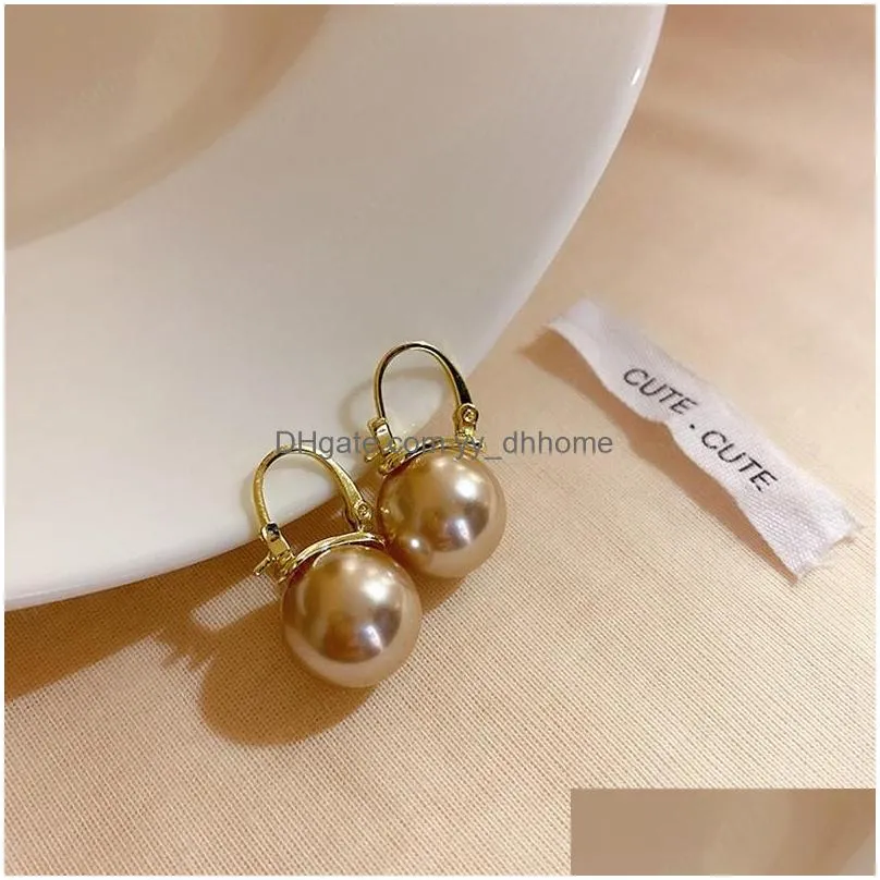 korean simple pearl dangle earrings retro fashion 925 silver needle earrings luxury wedding party girls jewelry