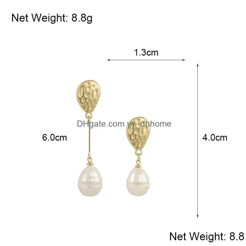 asymmetric irregular pearl long drop earrings 2020 elegant hanging earrings for women chic wedding bridal jewelry