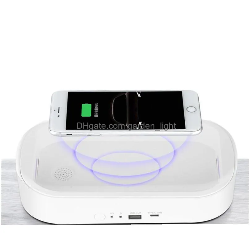 uv sterilization box phone wireless  fast charging uvc disinfection lamp multifunctional storage organizer  android ios