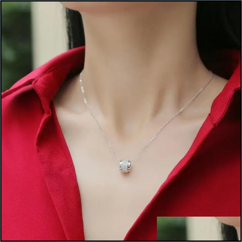 trendy 925 sterling silver 0.69ct moissanite necklace for women jewelry plated white gold diamond