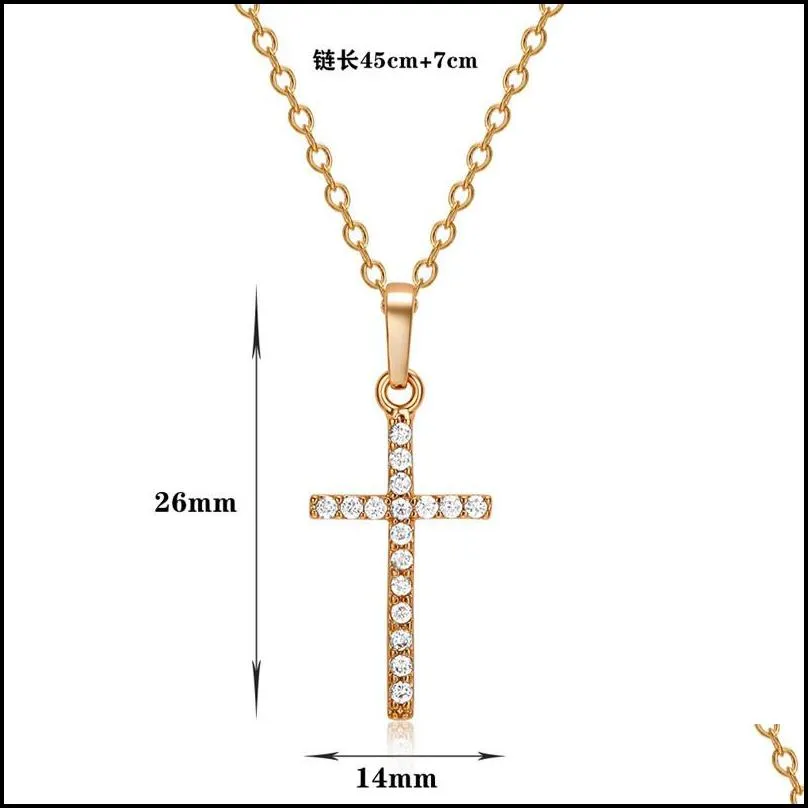 fashion cross pendants dropshipping gold black color crystal jesus cross pendant necklace jewelry for men/women wholesale