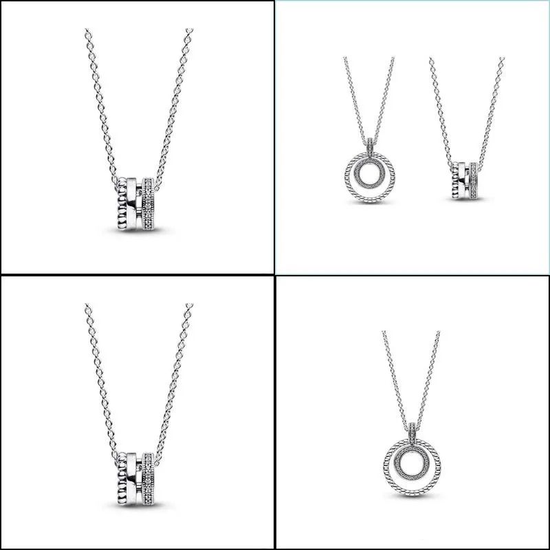 925 sterling silver signature ring pendant necklace chain for women men fit pandora style necklaces gift jewelry