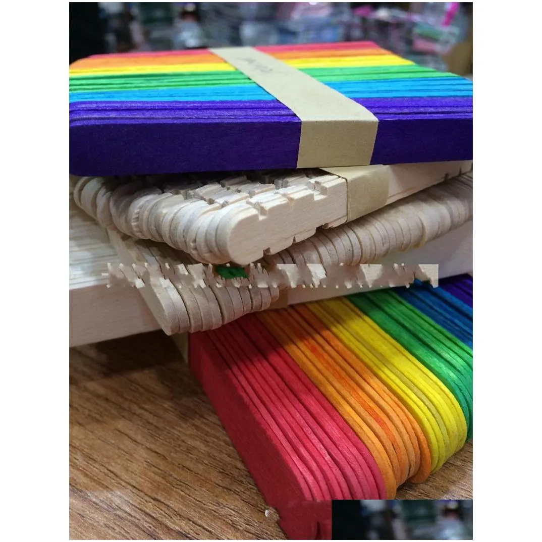 diy ice cream sticks multi colors wooden popsicle stick for children manual hand crafts art factory direct sale 3xs vb