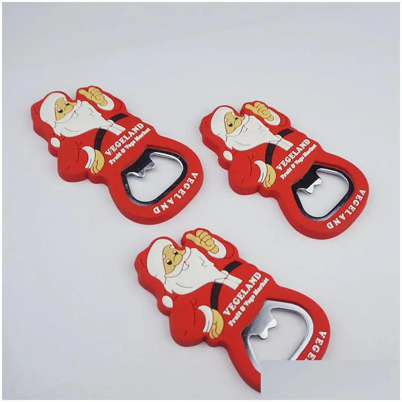 cartoon merry christmas beer bottle opener pvc popular santa claus shaped openers fit party favor red color 0 8ht e1