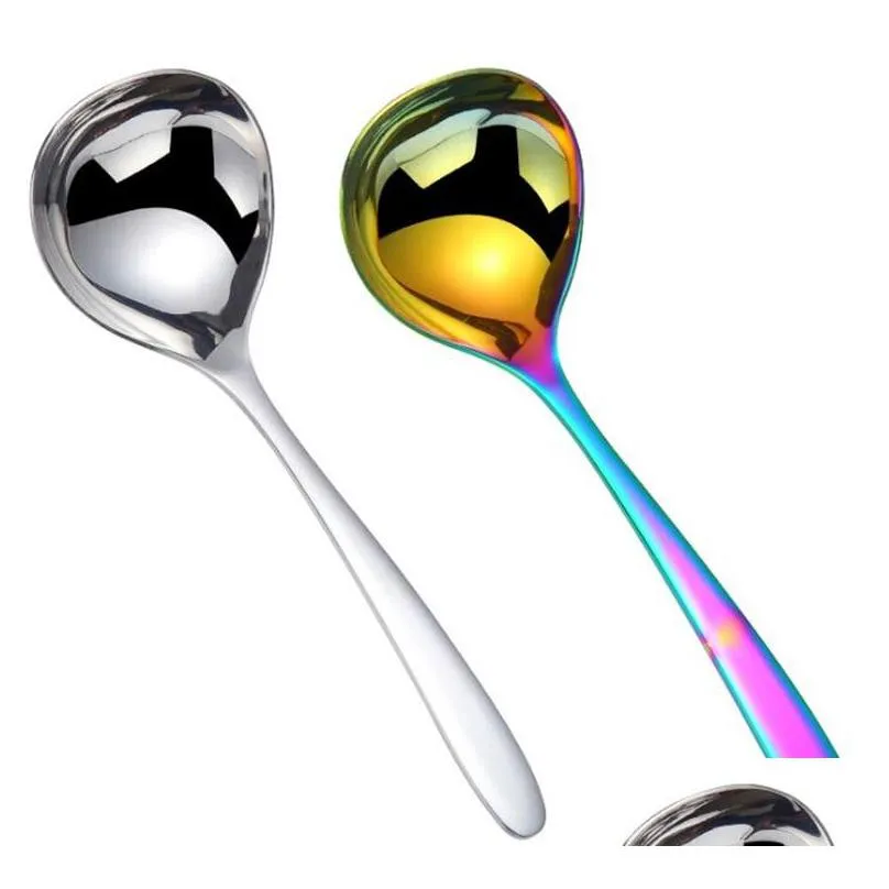 spoon soup 304 stainless steel web celebrity spoon round tableware deepened spoon for soup long short tool t3i51557 135 j2