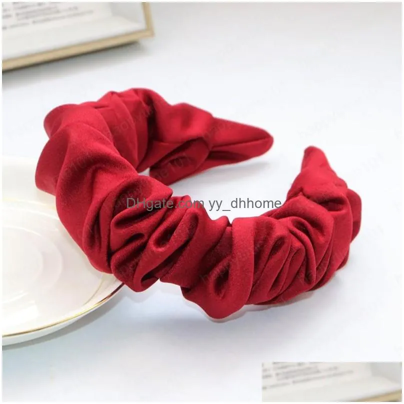 fashion autumn hairband women individuality pleated headband  solid hair band adult hundred matching hair accessories