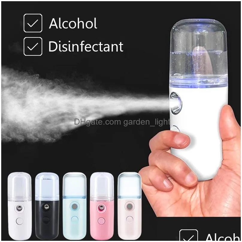 30ml nano mist sprayer portable handheld summer moisturing facial steamer humidifier beauty skin care 5 colors