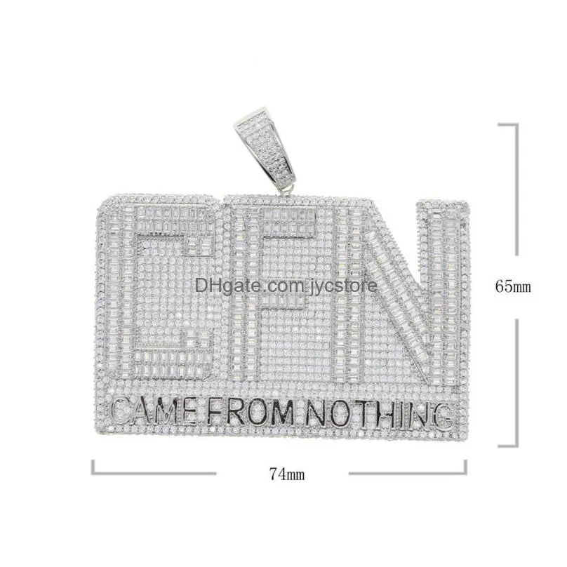 chains iced out sparking cubic zirconia letter came from not thing pendant personality trendy fashion hip hop 5a cz cfn charm necklace