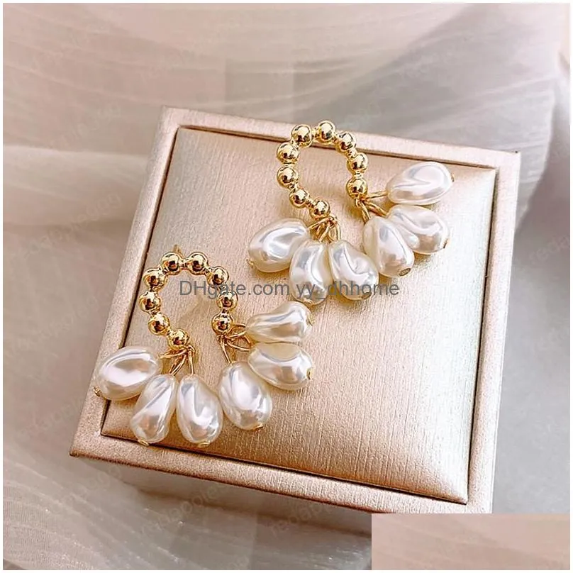 fashion korean style pearl dangle earrings temperament pearls pendant for women gilrs 2021 party jewelry