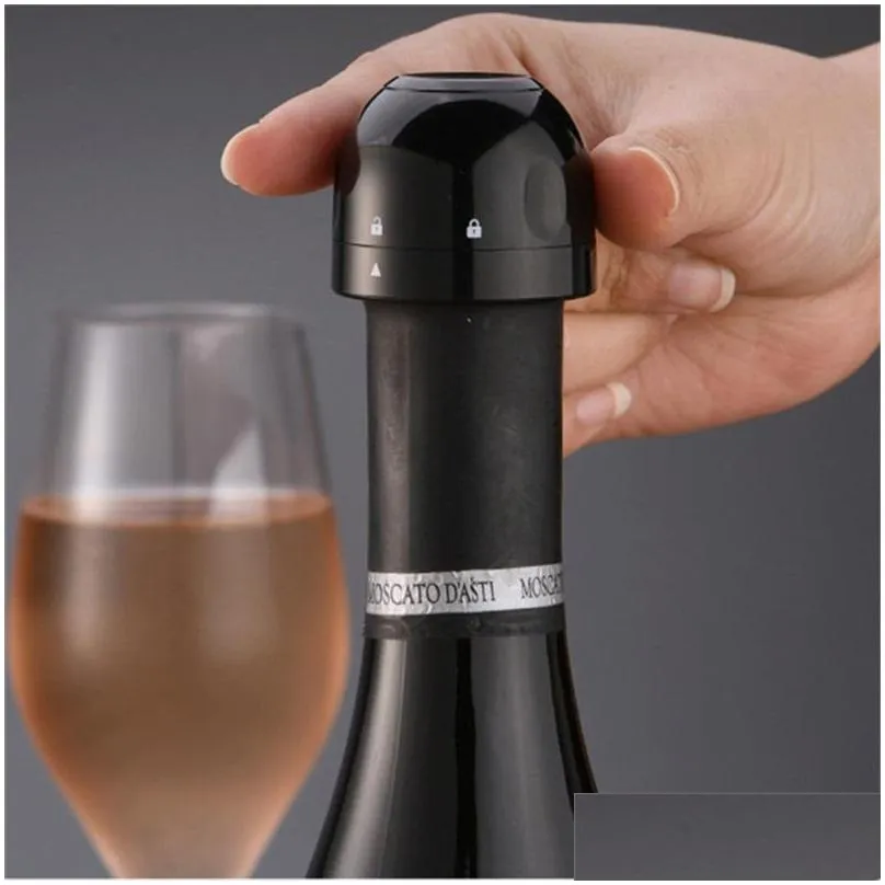 vacuum red wine bottle cap stopper silicone sealed champagne bottle stopper vacuum retain freshness wine plug bar tools 5554 q2