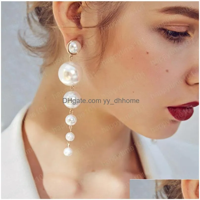 designer women earring pearl alloy dangle earrings charm for women party birthday year christmas gift