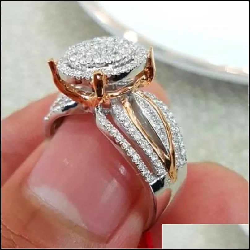 wedding rings unique style female small zircon stone ring luxury big silver gold engagement cute fashion finger for women