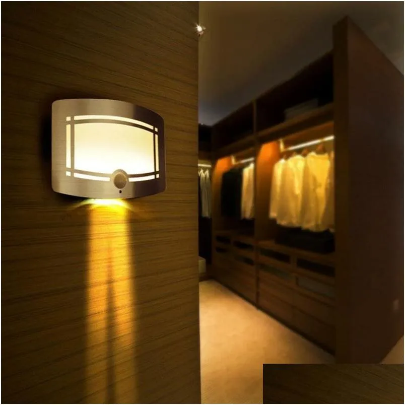 wall lamps led aluminum case body sensor wireless stick motion sensor activated battery operated wall sconce spot lights hallway night