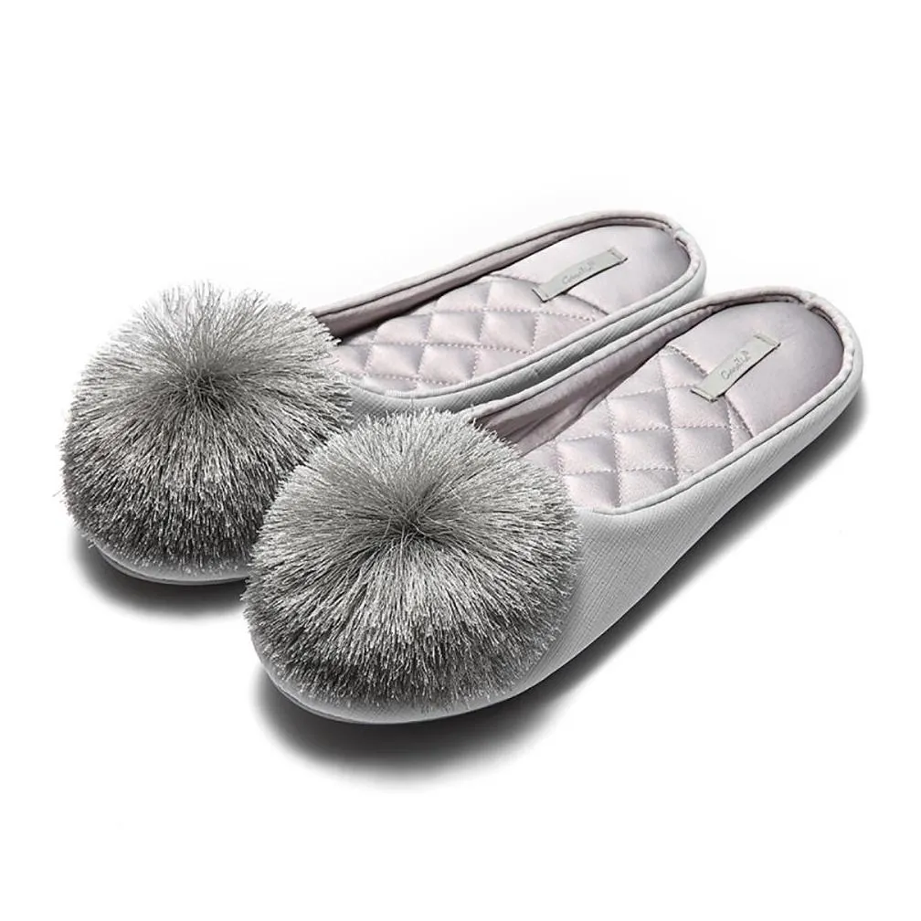 women house slippers 2020 fur slides memory foam slipon comfort tassel pompom home shoes wedding bedroom nonslip indoor mules