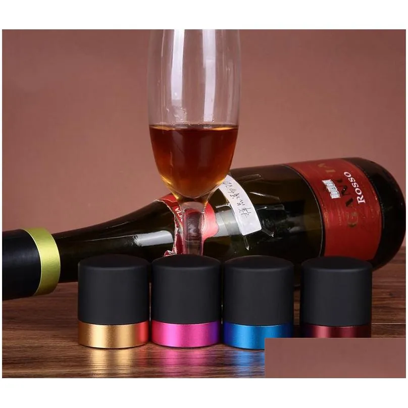  keeping wine stopper silicone champagne bottle stoppers fit bar wines tool red blue sliver gold color 4 8sw e1