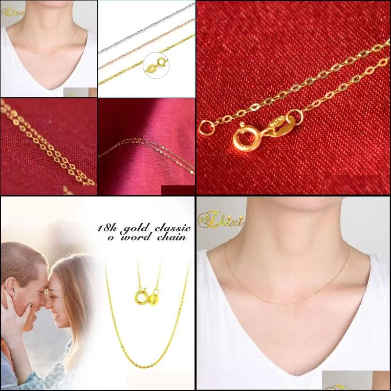 chains genuine 60cm 18k gold chain jewelry fashion exquisite womens necklace chains