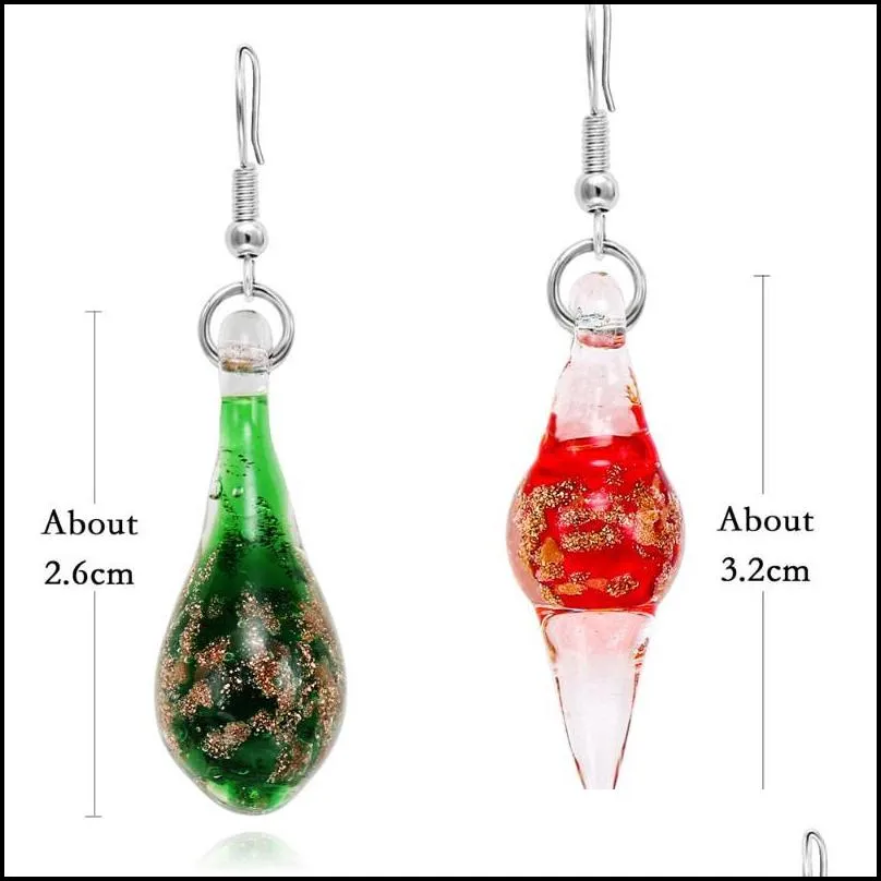 handmade murano glass drop earrings for women lampwork jewelry female water earring christmas gift fashion