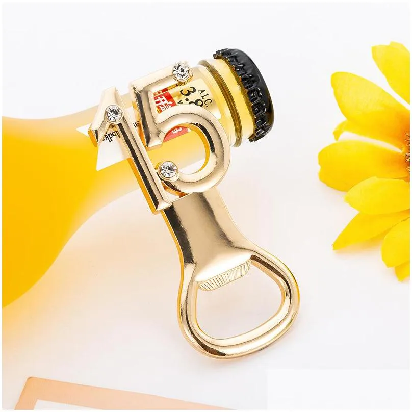 15 21 50th 60th gold plated bottle opener birthday present party gift number openers creative popular hot selling 3lt j1