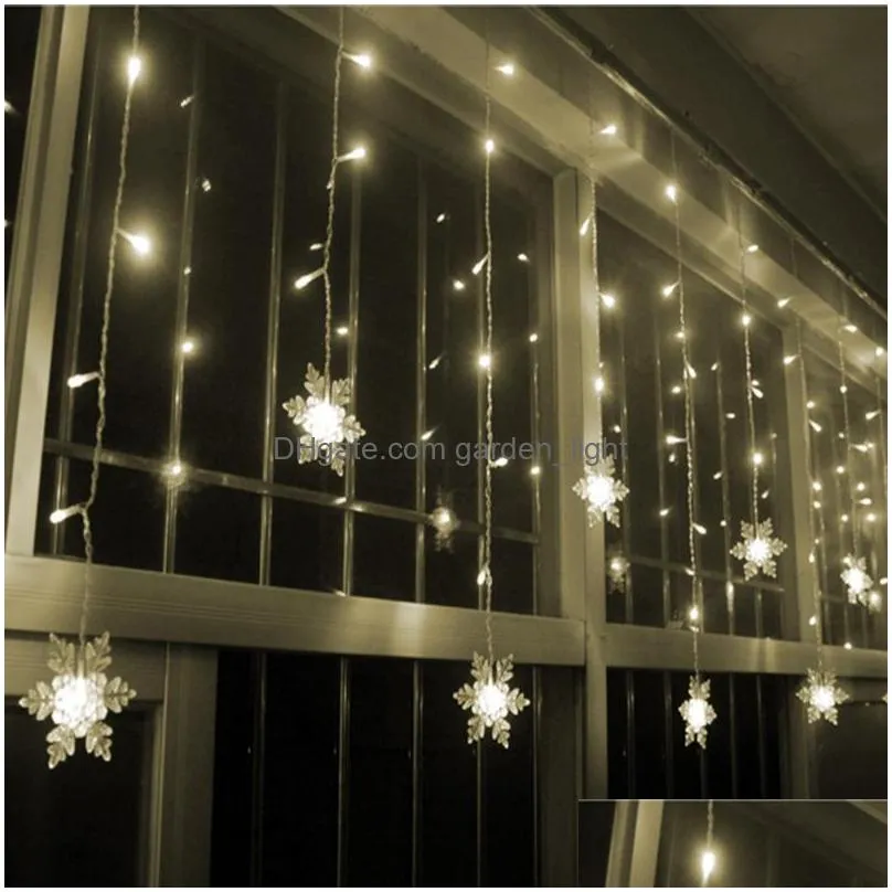 5m 216led 3.5m 96led snowflake string lighting home xmas decoration christmas lights outdoor waterproof ip65 fairy curtain