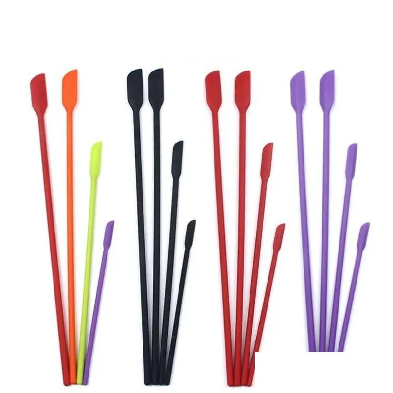 4 pcs/set baking pastry tools flexible silicone bottle scraper thin last drop spatula makeup brush beauty tool kitchen accessories 906