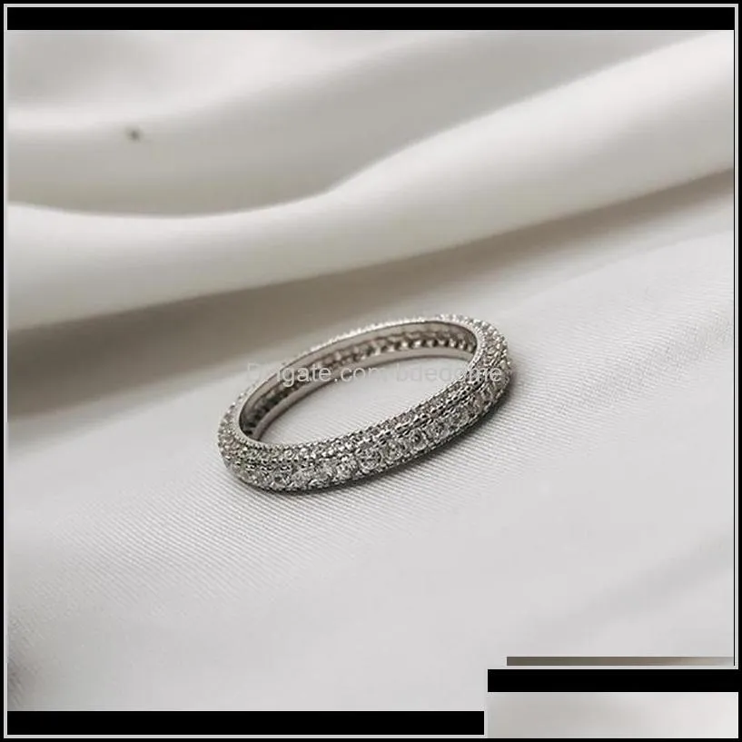 eternity promise ring 925 sier micro pave 5a zircon cz engagement wedding band rings for women jewelry