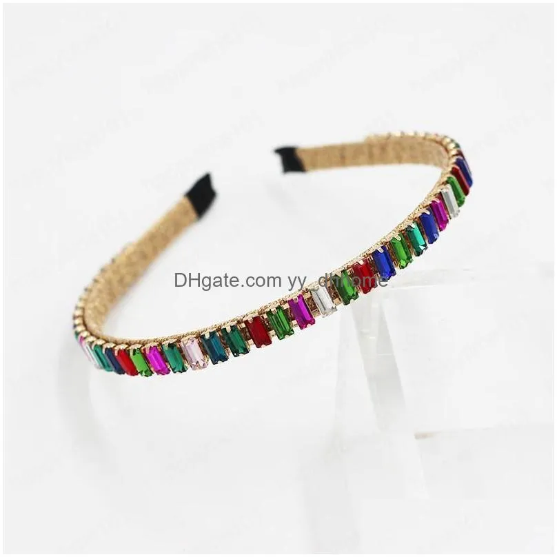 colorful rhinestone meatl hairband knotted headband adult hair accessories