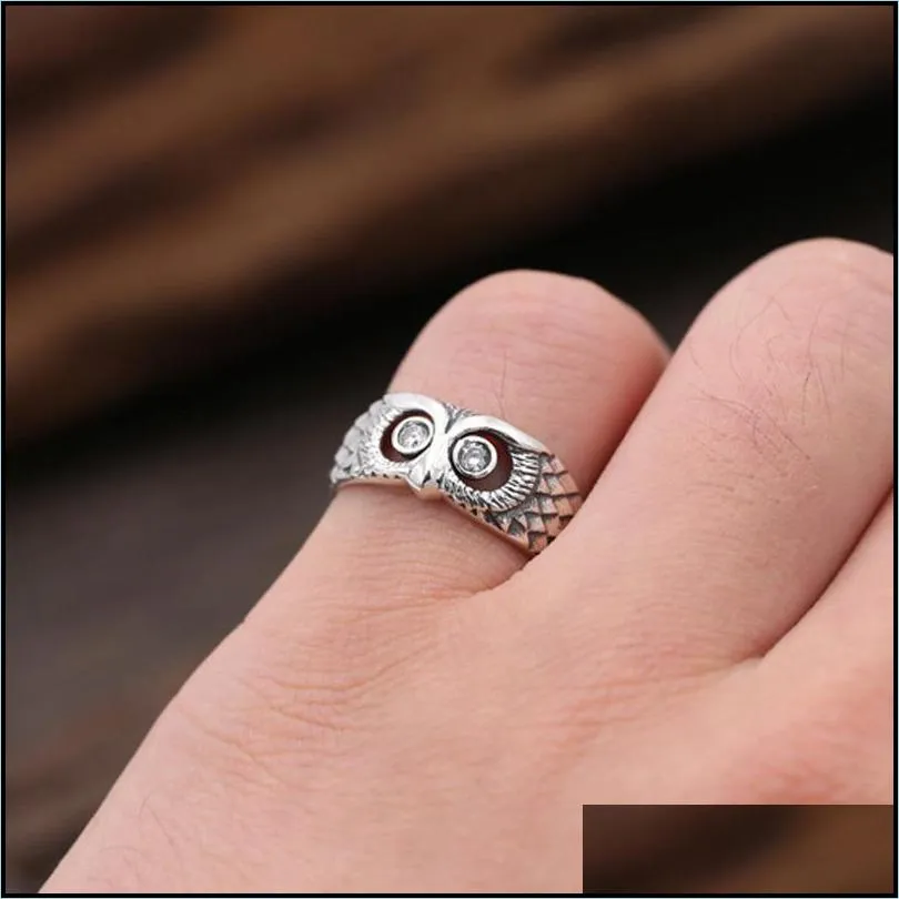 vintage 925 silver mini owl rings chic women rings us ring size 610 for women mothers day gift jewelry