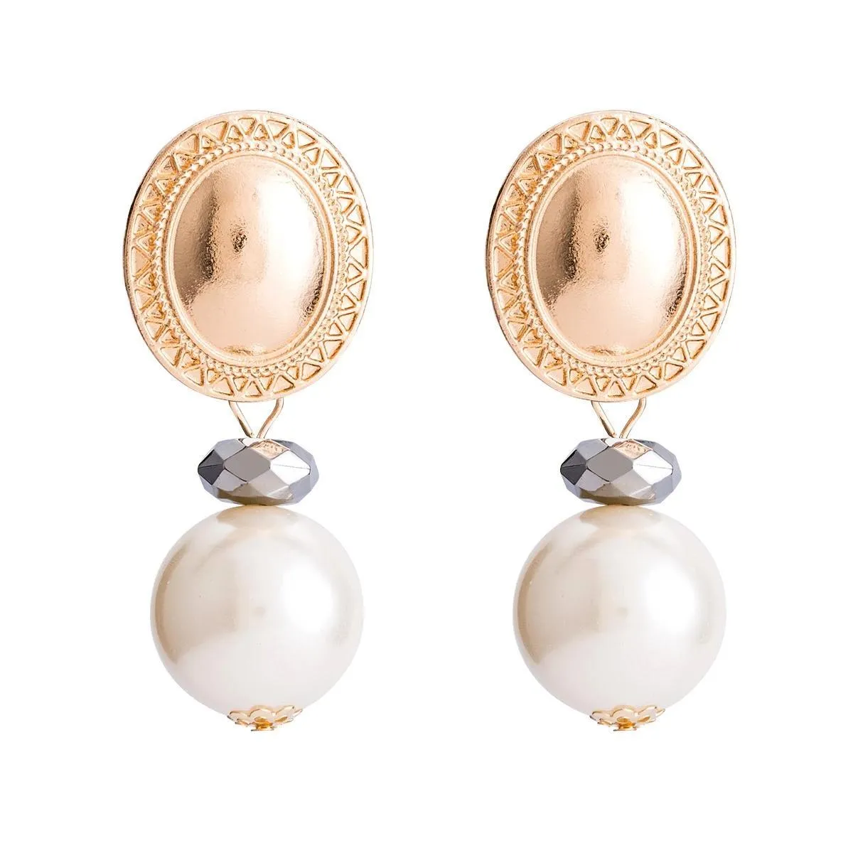exaggerate dangle earrings vintage high imitation big pearl earrings gold circle drop earring women bohemia jewelry