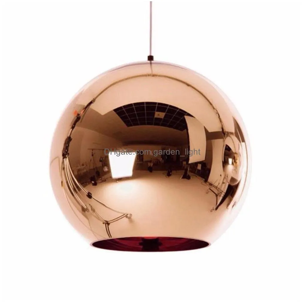 glass globe ball pendant light copper silver gold lighting round ceiling hanging lamp globe lampshade pendant lamp