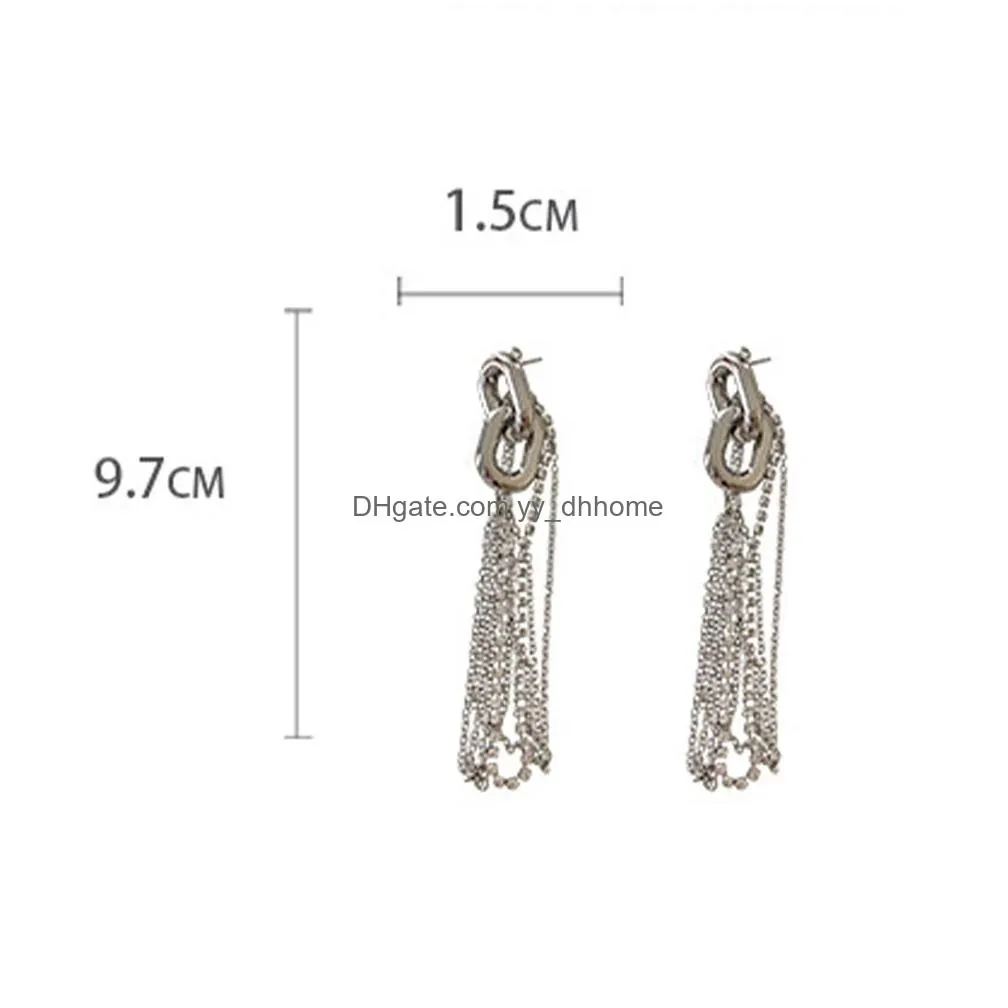 long paragraph tassel chain earrings for women fashion jewelry party ladies dangle earring accessories