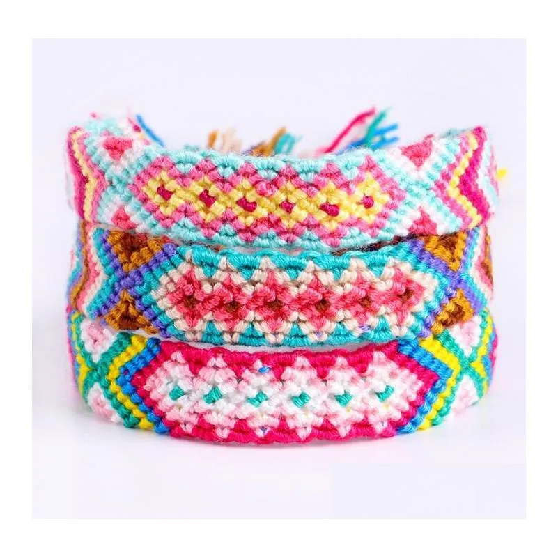 vintage bohemian 1.4cm width braided cotton rope cuff friendship bracelet anklet bracelets summer jewelry