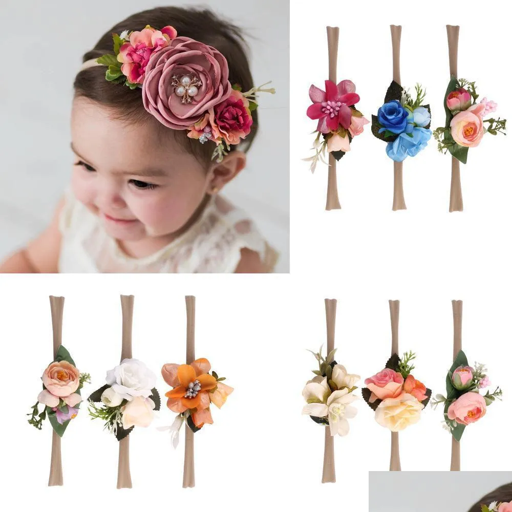 europe infant baby girls floals headband kids flower crown p ography props hair band simulation floals hair band hair accessory