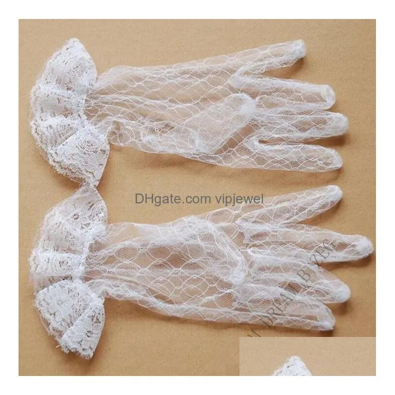 2019 super full finger wrist length sheer tulle bridal gloves lace wedding gloves wedding accessory