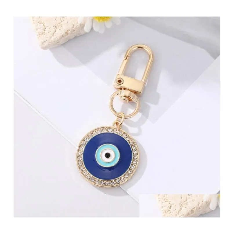 water drop heart blue evil eyes key rings keychain fashion lucky turkish eye key ring diy keychains car key chains holder accessories