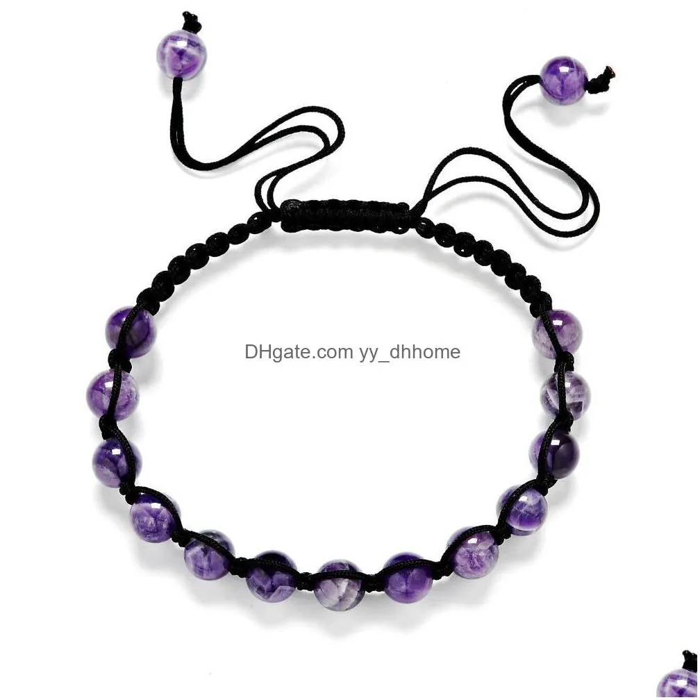 gem stone weaving bracelets tigers eye bangles fashion charm jewelry yoga energy bracelet bangles unisex 6mm beaded bracelet