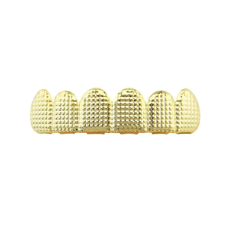 mens gold silver teeth grillz 6 top bottom faux dental tooth grills for women hip hop rapper body party jewelry gift
