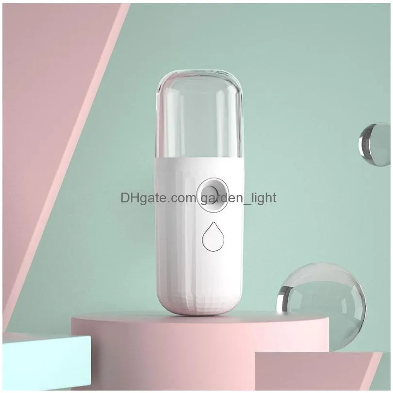 30ml nano mist sprayer novelty lighting portable mini handheld summer moisturing facial face steamer humidifier coolmist spray beauty skin