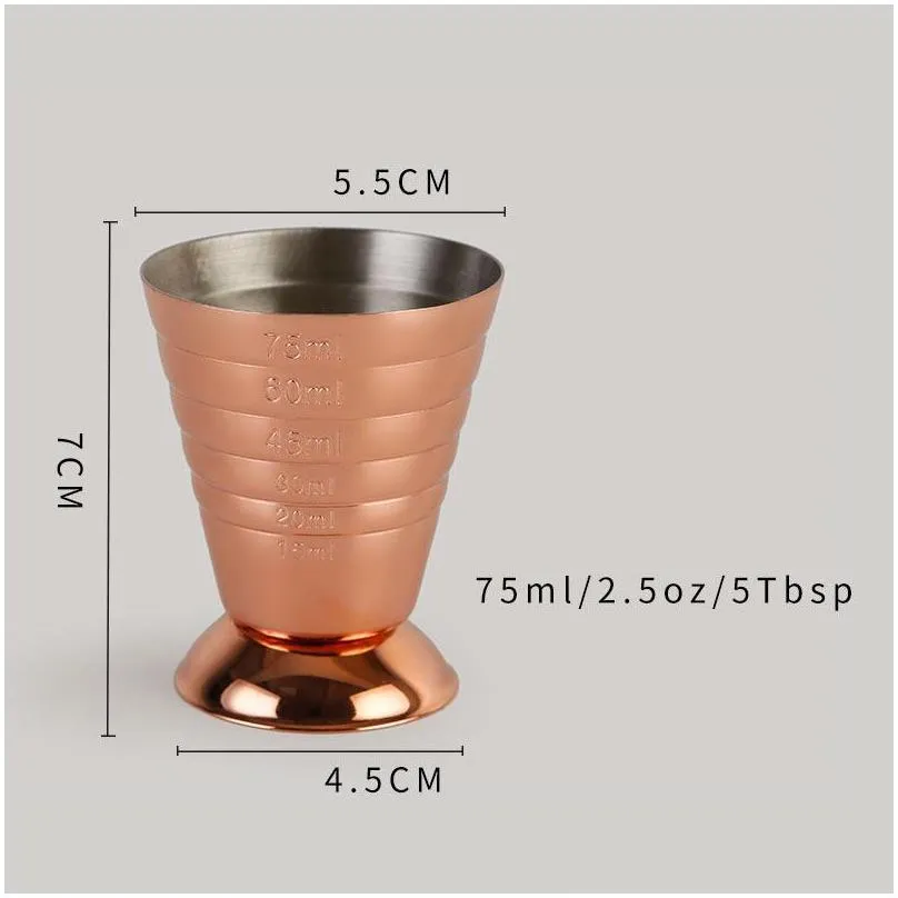 304 magic measure cup tools with 3 kinds of graduated glass stainless steel ounces measuring bottle bar creative wine scale cups 36 m2