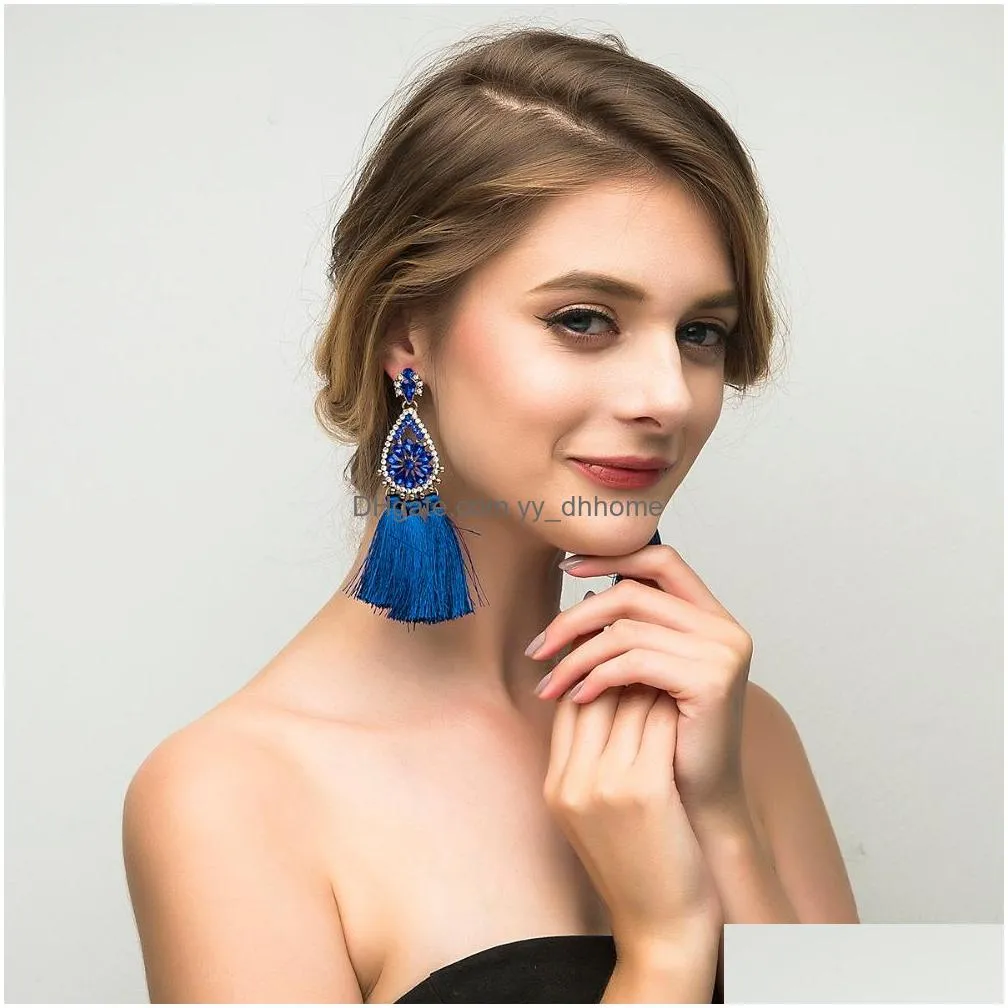 long tassel earrings for women bohemian statement big fringe earings fashion jewelry big hanging earrings