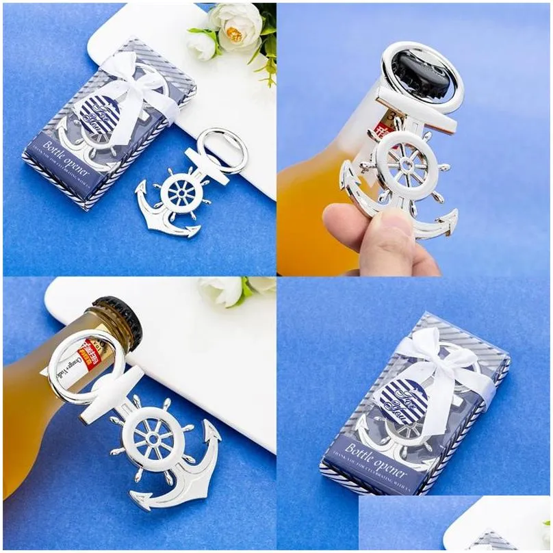 beer bottle opener sliver color ship anchor shape bottles openers personalized wedding favors giveaways gift creative 3 4lt l1