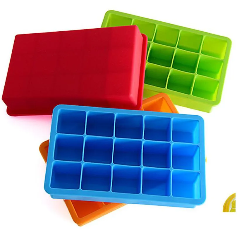 dhs silicone ice tools cube tray molds easy release flexible 15 ices cubes for cocktail whiskey chocolate 130 j2