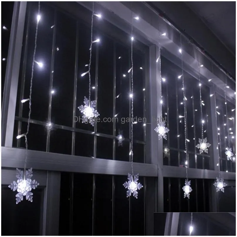 5m 216led 3.5m 96led snowflake string lighting home xmas decoration christmas lights outdoor waterproof ip65 fairy curtain