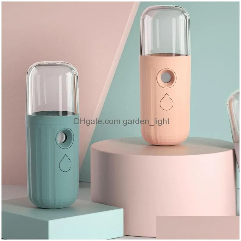 30ml nano mist sprayer novelty lighting portable mini handheld summer moisturing facial face steamer humidifier coolmist spray beauty skin