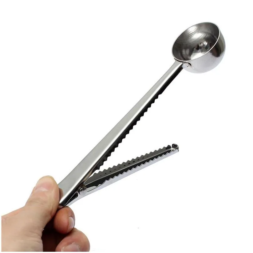 metal scoop with clip stainless steel coffee measuring spoons abrasion resistant milk powder spoon durable popular 2 8yz b r