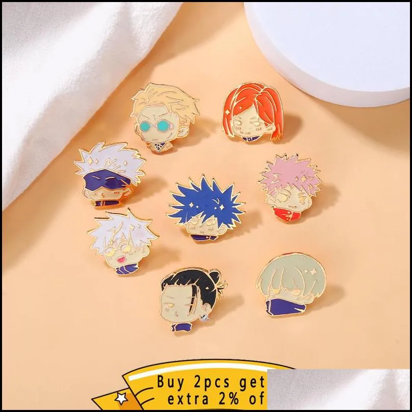 jujutsu enamel pin cartoon badge metal anime lapel clothes backpack hat jewelry kids fans friends gift accessories