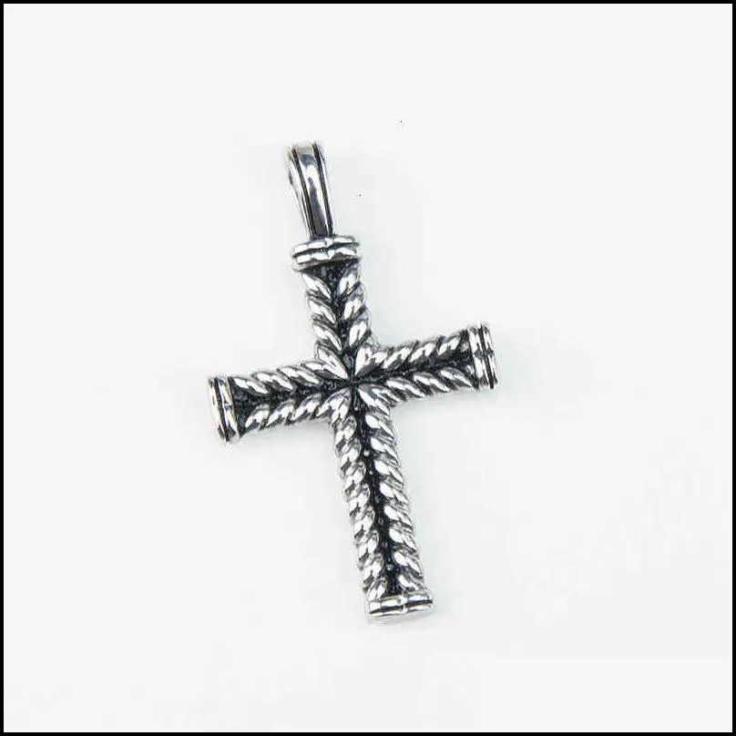 chain cross necklace diamond classic 3mm fashion long chains punk 925 sterling silver 50cm jewelry women men