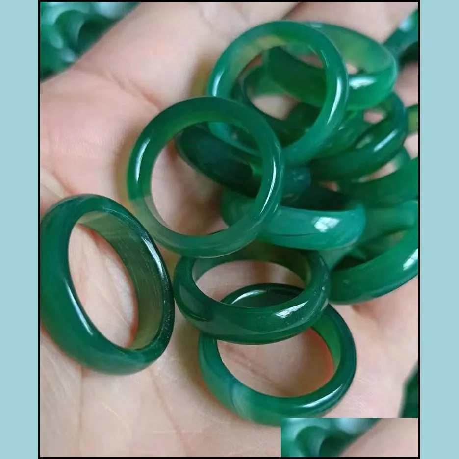 natural green chalcedony agate rings