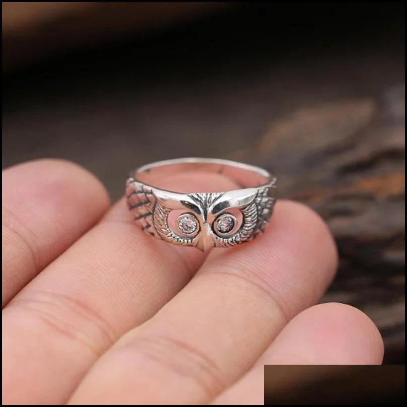 vintage 925 silver mini owl rings chic women rings us ring size 610 for women mothers day gift jewelry